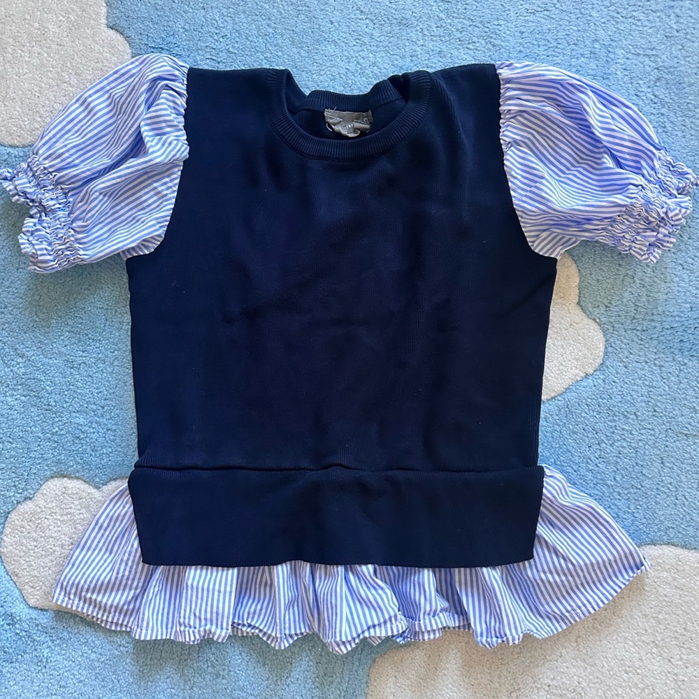 Anthropologie mixed media peplum top